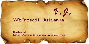 Váncsodi Julianna névjegykártya